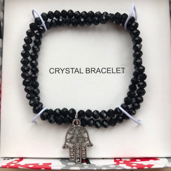 Black crystals Hasma hand braclet! - Picture 4 of 6